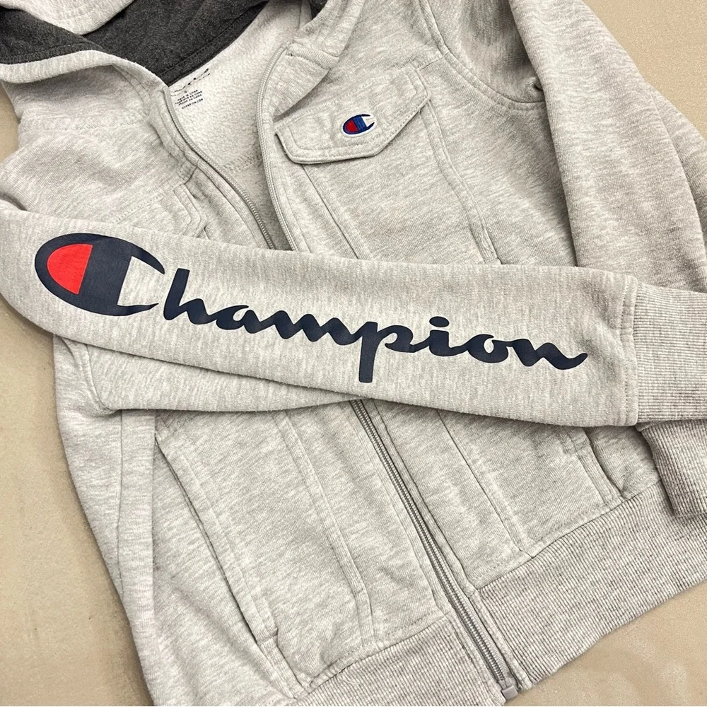 CHAMPION Kids Zip up Hoodie,‎ Grey, Sm